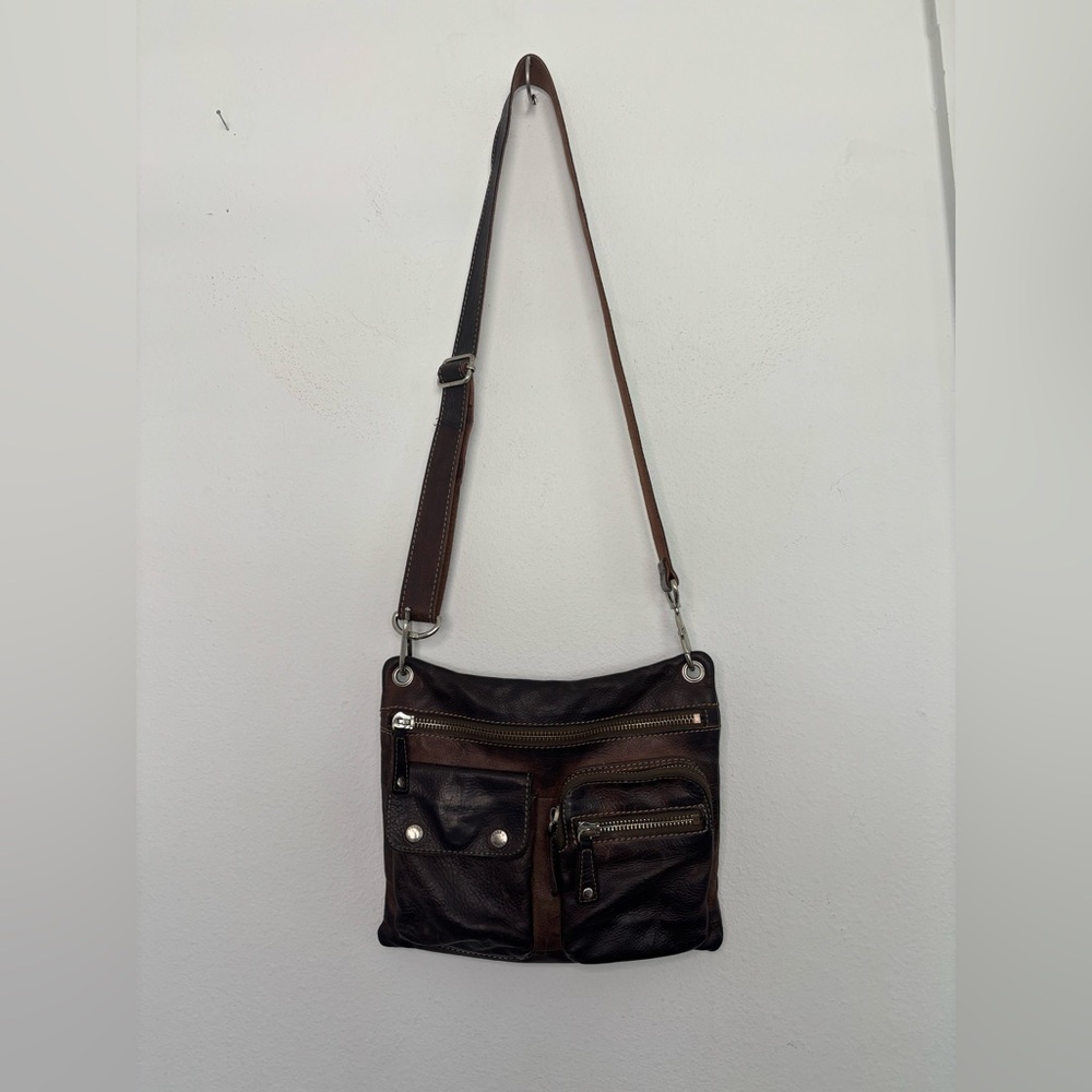 FOSSIL AUTHENTIC GENUINE LEATHER CROSSBODY SATCHEL MESSENGER BAG - Picture 2 of 10